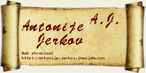 Antonije Jerkov vizit kartica
